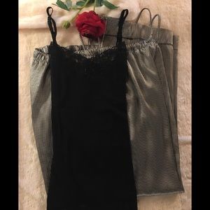 ELLE-Lounge ,Blk/cami & blk/silver pants. Sz L🐯